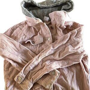 No Boundaries Girls Black Hooded Sweater Coat Pink Gray Hooded Size L (11-13)